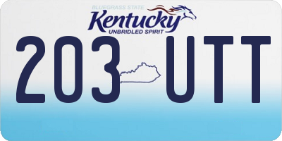 KY license plate 203UTT