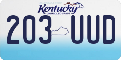 KY license plate 203UUD