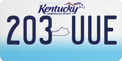 KY license plate 203UUE