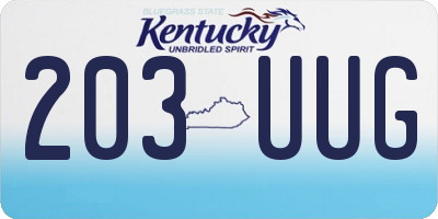 KY license plate 203UUG