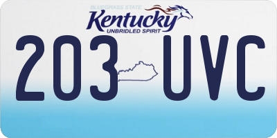 KY license plate 203UVC