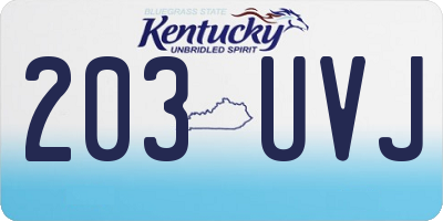 KY license plate 203UVJ