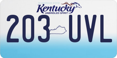 KY license plate 203UVL
