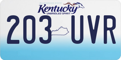 KY license plate 203UVR