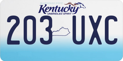 KY license plate 203UXC