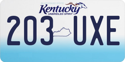 KY license plate 203UXE