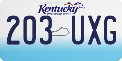 KY license plate 203UXG