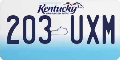 KY license plate 203UXM