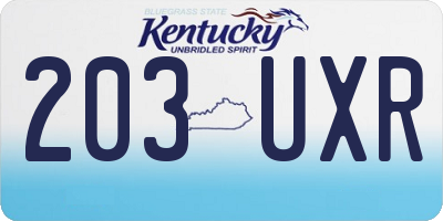 KY license plate 203UXR