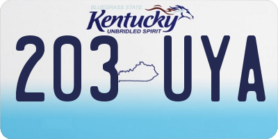 KY license plate 203UYA