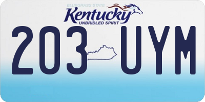 KY license plate 203UYM