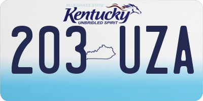 KY license plate 203UZA