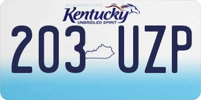 KY license plate 203UZP