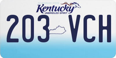 KY license plate 203VCH
