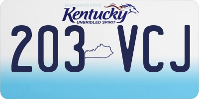 KY license plate 203VCJ