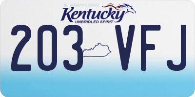 KY license plate 203VFJ