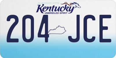 KY license plate 204JCE