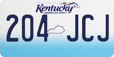 KY license plate 204JCJ