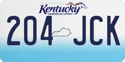 KY license plate 204JCK