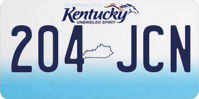 KY license plate 204JCN