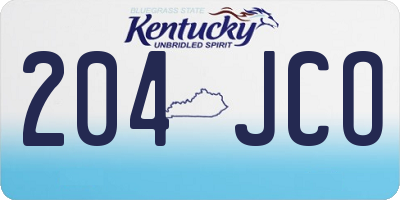 KY license plate 204JCO