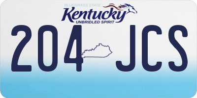 KY license plate 204JCS