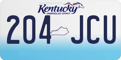 KY license plate 204JCU