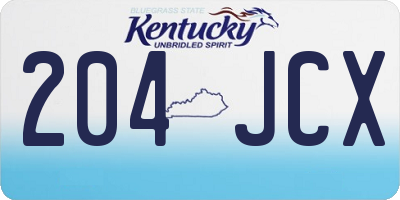KY license plate 204JCX