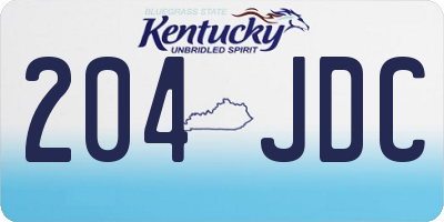 KY license plate 204JDC