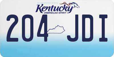 KY license plate 204JDI