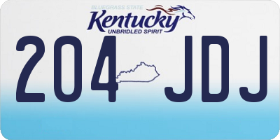 KY license plate 204JDJ