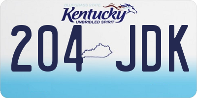 KY license plate 204JDK