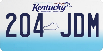 KY license plate 204JDM