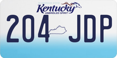 KY license plate 204JDP