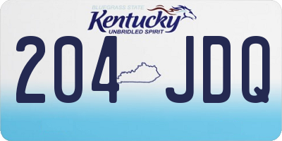 KY license plate 204JDQ