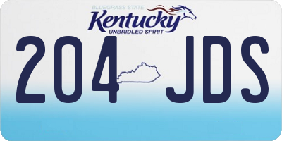 KY license plate 204JDS