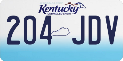 KY license plate 204JDV