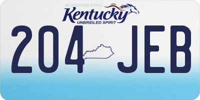 KY license plate 204JEB