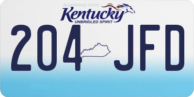 KY license plate 204JFD
