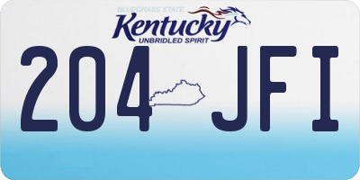 KY license plate 204JFI