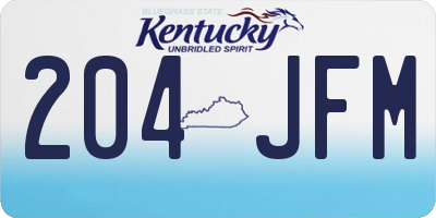 KY license plate 204JFM