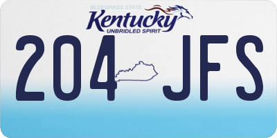 KY license plate 204JFS