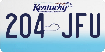 KY license plate 204JFU