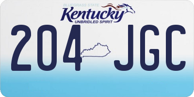 KY license plate 204JGC