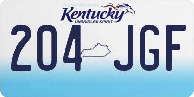 KY license plate 204JGF