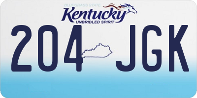 KY license plate 204JGK