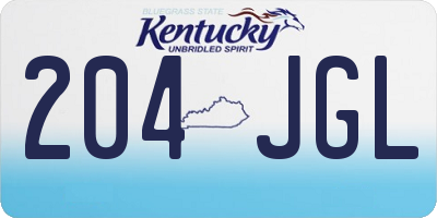 KY license plate 204JGL