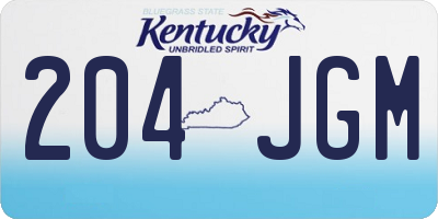 KY license plate 204JGM