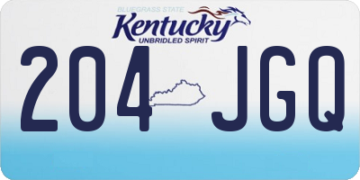 KY license plate 204JGQ