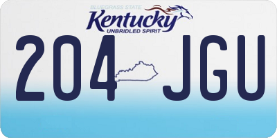 KY license plate 204JGU